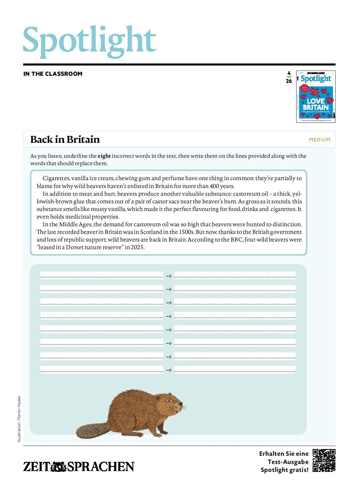 Digitale Lehrbeilage mit Unterrichtstipps