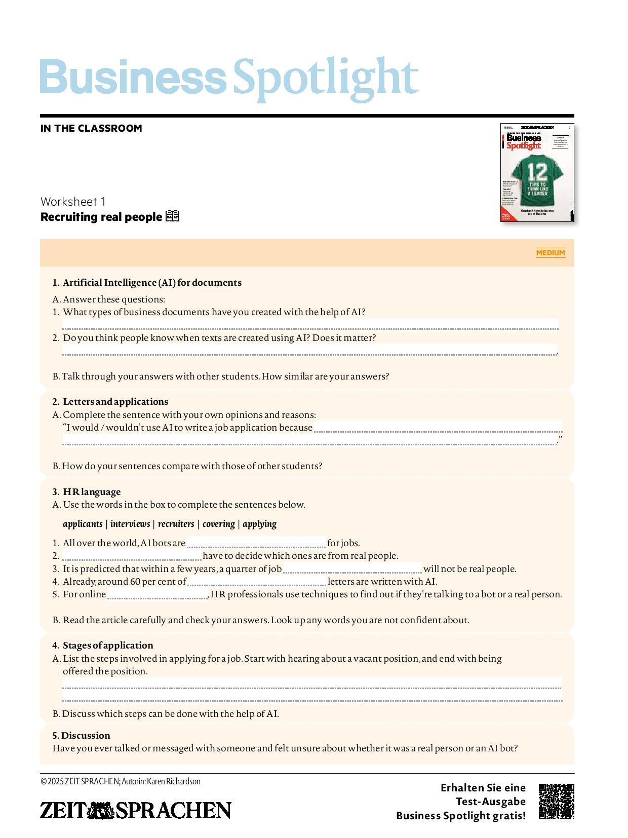 Digitale Lehrbeilage mit Unterrichtstipps Digitale Lehrbeilage mit Unterrichtstipps