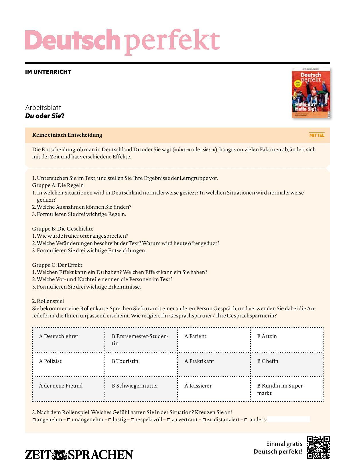 Digitale Lehrbeilage mit Unterrichtstipps