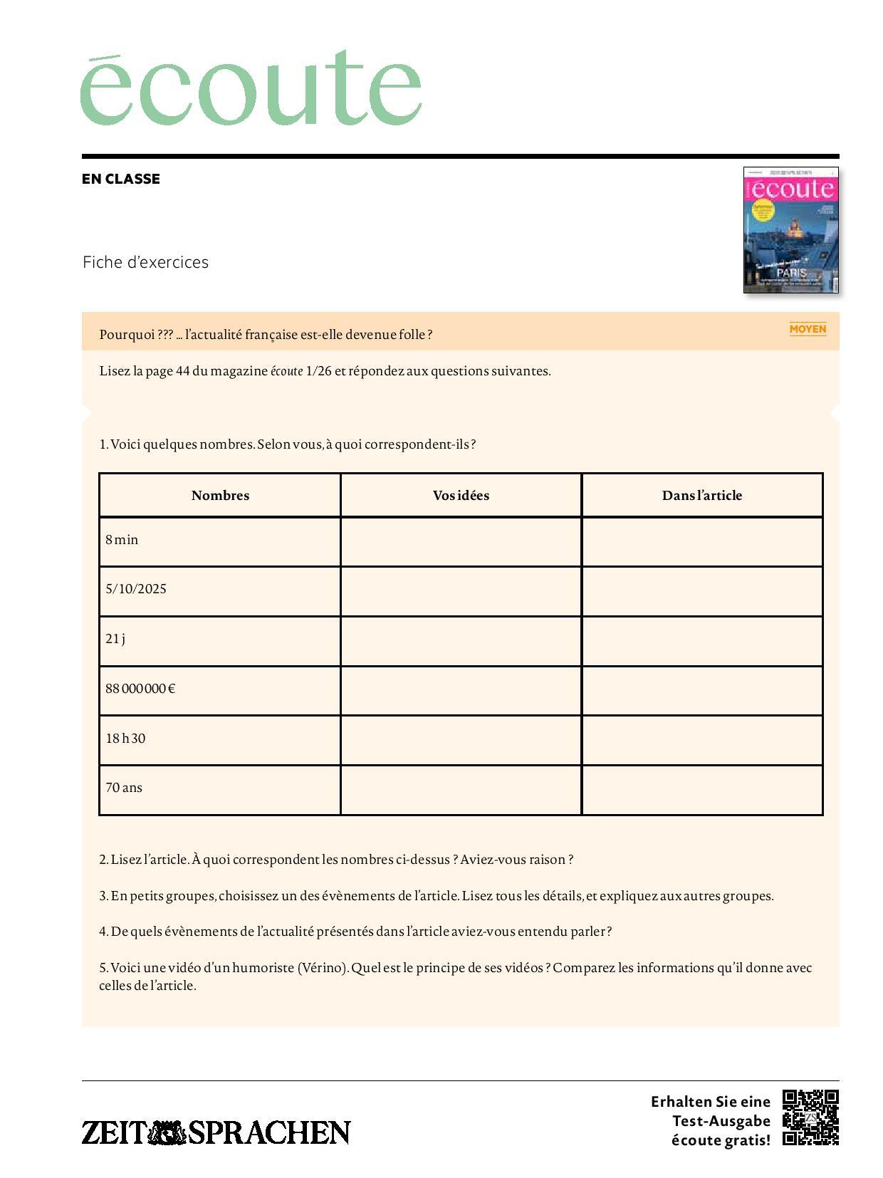 Digitale Lehrbeilage mit Unterrichtstipps