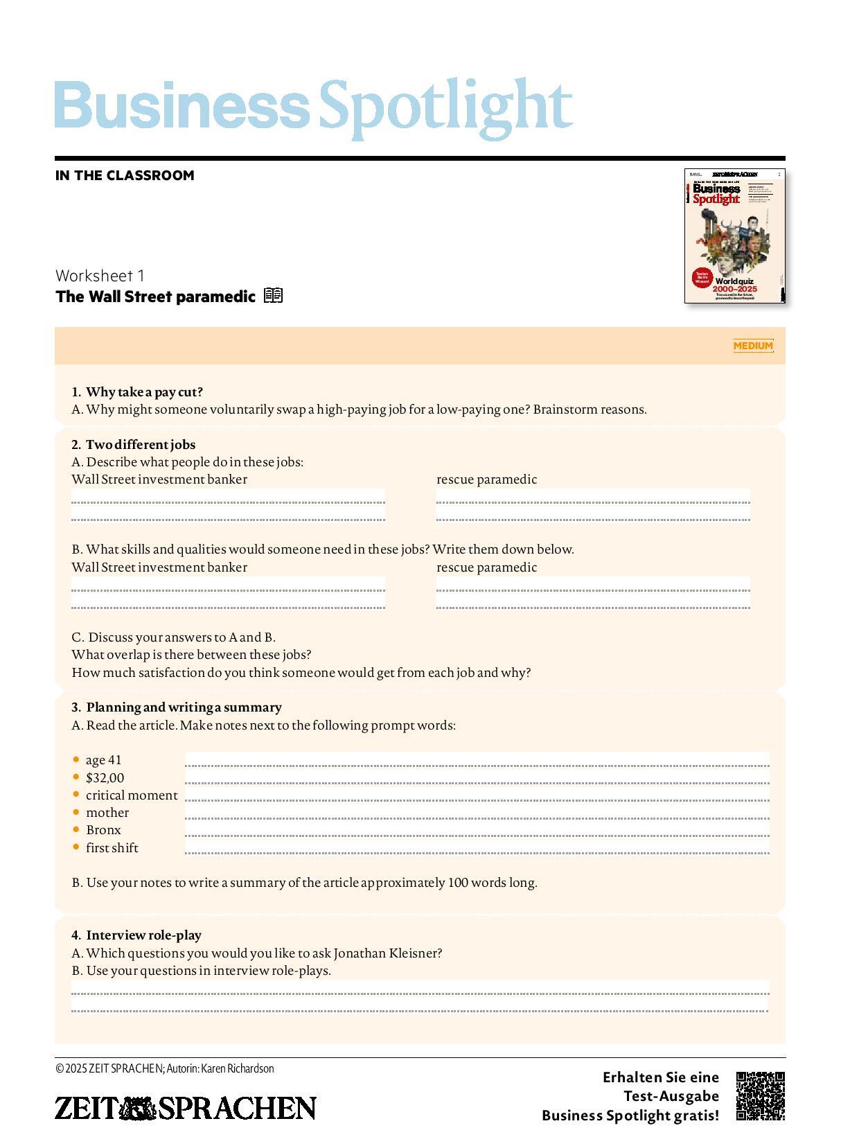 Digitale Lehrbeilage mit Unterrichtstipps