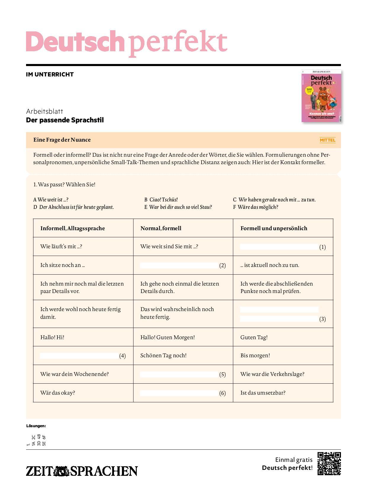 Digitale Lehrbeilage mit Unterrichtstipps