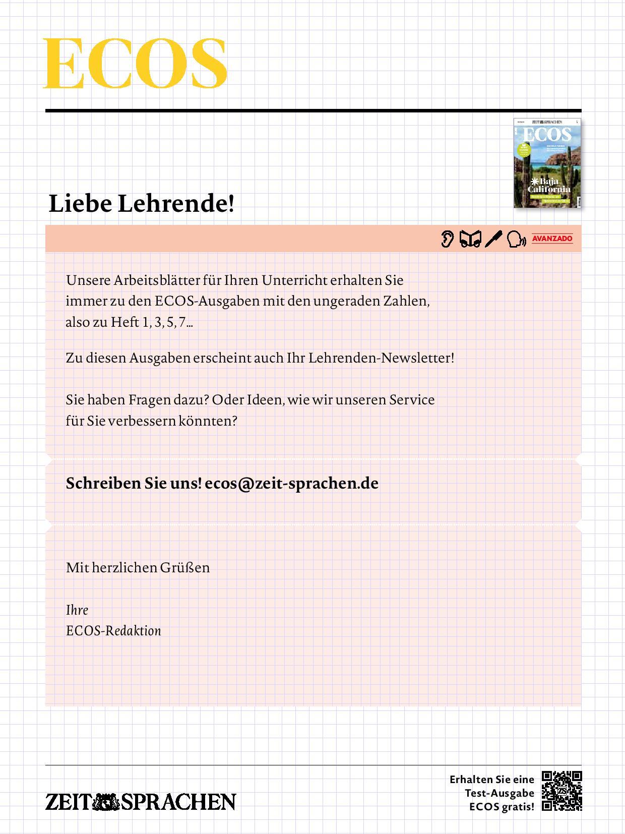 Digitale Lehrbeilage mit Unterrichtstipps